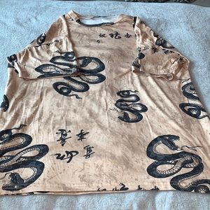 Fashionnova Beige Snake Oversized Tee